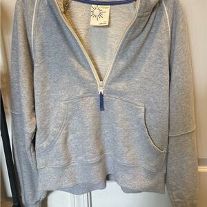 Aerie Light Gray Zip-Up Hoodie